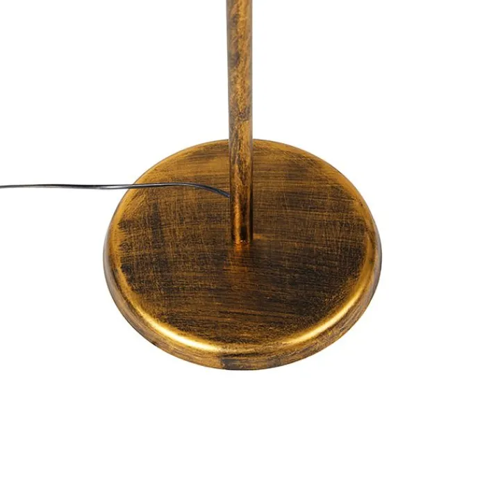 QAZQA Küchenlampen|Stehlampen*Vintage Stehlampe Antik Gold mit grünem Schirm - Linden