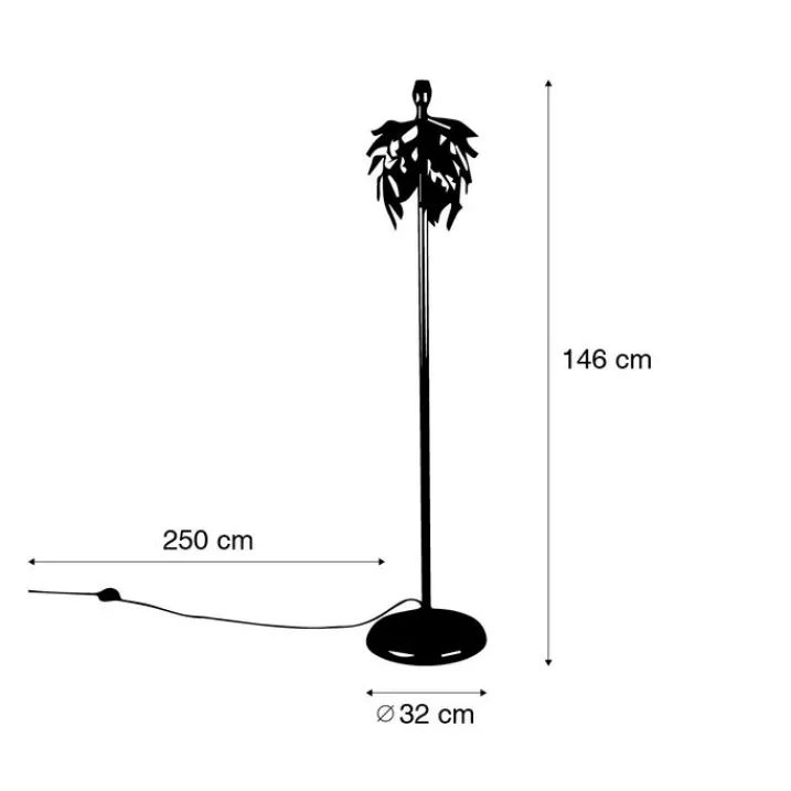 QAZQA Leuchten Ohne Schirm|Stehlampen*Vintage Stehlampe Antik Gold 32 cm ohne Schirm - Linde
