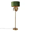 QAZQA Stehlampen|Wohnzimmerlampen*Vintage Stehlampe Antik Gold mit grünem Schirm - Linden