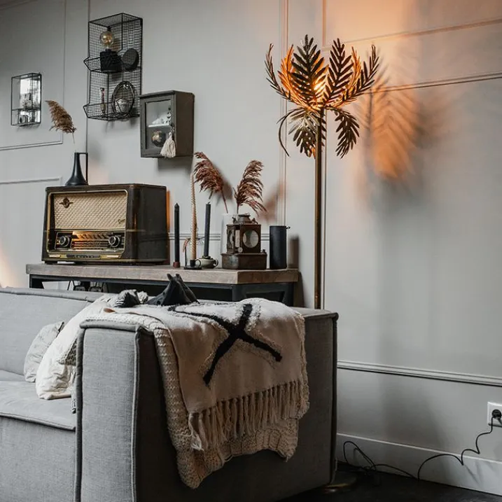 QAZQA Stehlampen|Wohnzimmerlampen*Vintage Stehlampe Gold - Botanica Simplo