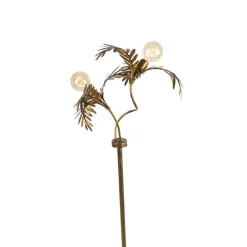 QAZQA Stehlampen|Wohnzimmerlampen*Vintage Stehlampe Gold 2-Licht - Botanica