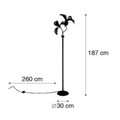 QAZQA Stehlampen|Wohnzimmerlampen*Vintage Stehlampe Gold 2-Licht - Botanica