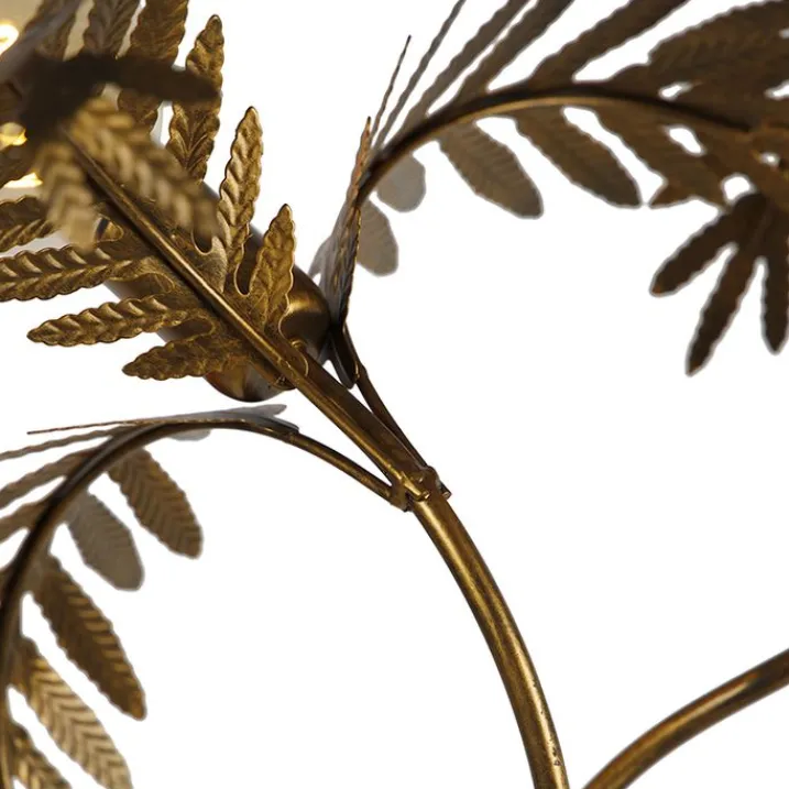 QAZQA Stehlampen|Wohnzimmerlampen*Vintage Stehlampe Gold 2-Licht - Botanica