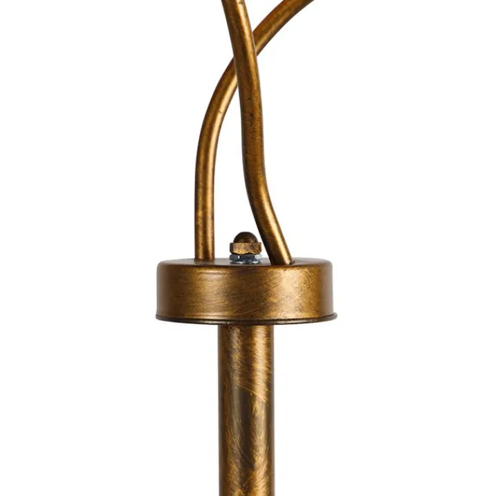 QAZQA Stehlampen|Wohnzimmerlampen*Vintage Stehlampe Gold 2-Licht - Botanica