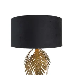 QAZQA Stehlampen|Wohnzimmerlampen*Vintage Stehlampe Gold mit schwarzem Samtschirm 50 cm - Botanica