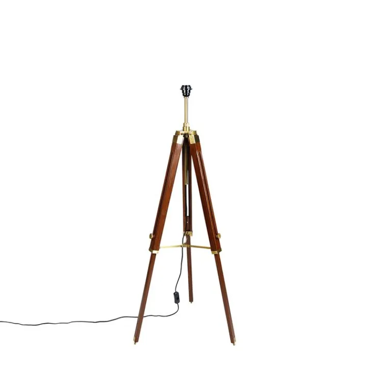 QAZQA Schlafzimmerlampen|Küchenlampen*Vintage Stehlampe Messingstativ - Cortin