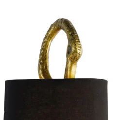 QAZQA Stehlampen|Wohnzimmerlampen*Vintage Stehlampe Messing Stoffschirm schwarz - Kranichvogel