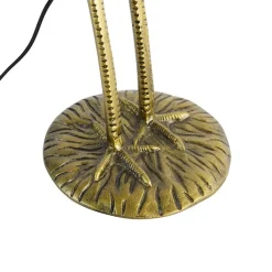 QAZQA Stehlampen|Wohnzimmerlampen*Vintage Stehlampe Messing Stoffschirm schwarz - Kranichvogel