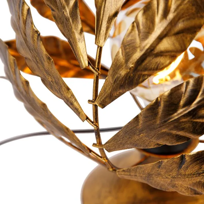 QAZQA Tischlampen|Wohnzimmerlampen*Vintage Tischlampe Antik Gold 30 cm - Linde