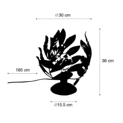 QAZQA Tischlampen|Wohnzimmerlampen*Vintage Tischlampe Antik Gold 30 cm - Linde