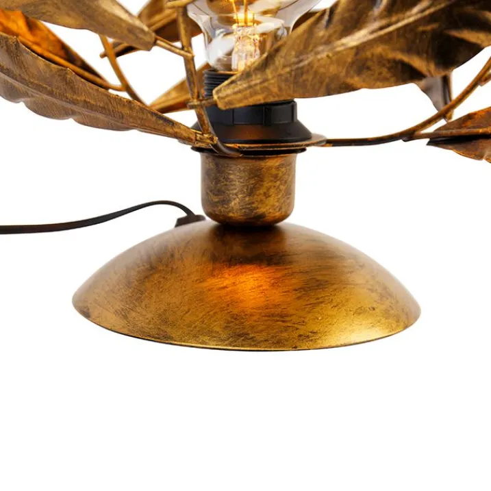 QAZQA Tischlampen|Wohnzimmerlampen*Vintage Tischlampe Antik Gold 30 cm - Linde