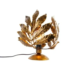QAZQA Tischlampen|Wohnzimmerlampen*Vintage Tischlampe Antik Gold 30 cm - Linde