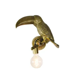 QAZQA Schlafzimmerlampen|Küchenlampen*Vintage Wandlampe Messing - Tucan