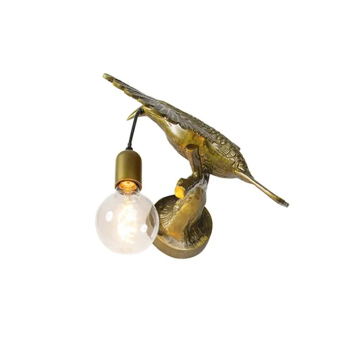 QAZQA Schlafzimmerlampen|Küchenlampen*Vintage Wandlampe Messing - Fugl