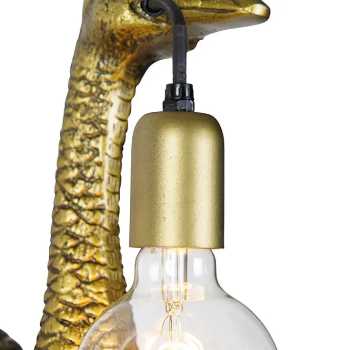 QAZQA Schlafzimmerlampen|Küchenlampen*Vintage Wandlampe Messing - Kamelvogel