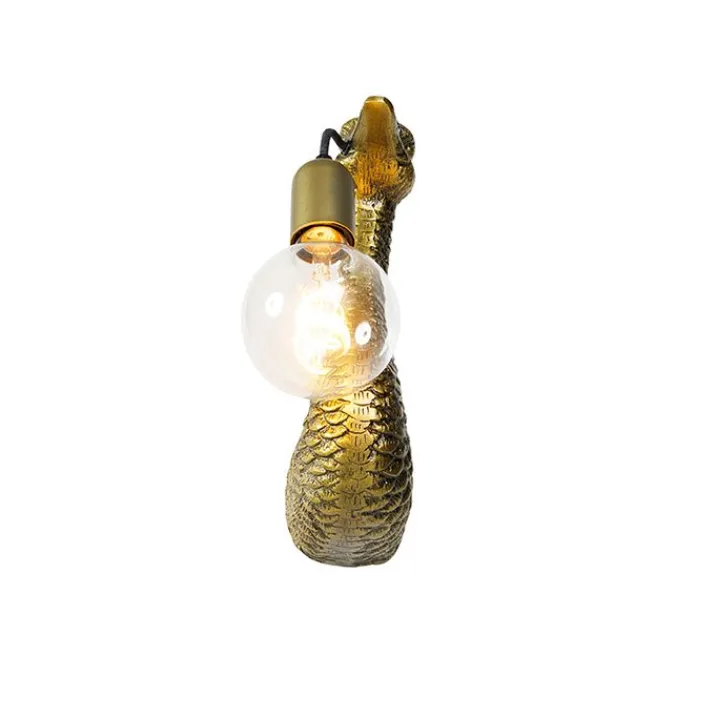 QAZQA Schlafzimmerlampen|Küchenlampen*Vintage Wandlampe Messing - Kamelvogel