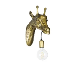 QAZQA Schlafzimmerlampen|Küchenlampen*Vintage Wandlampe Messing - Giraffe