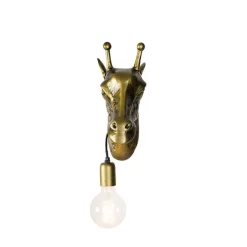 QAZQA Schlafzimmerlampen|Küchenlampen*Vintage Wandlampe Messing - Giraffe