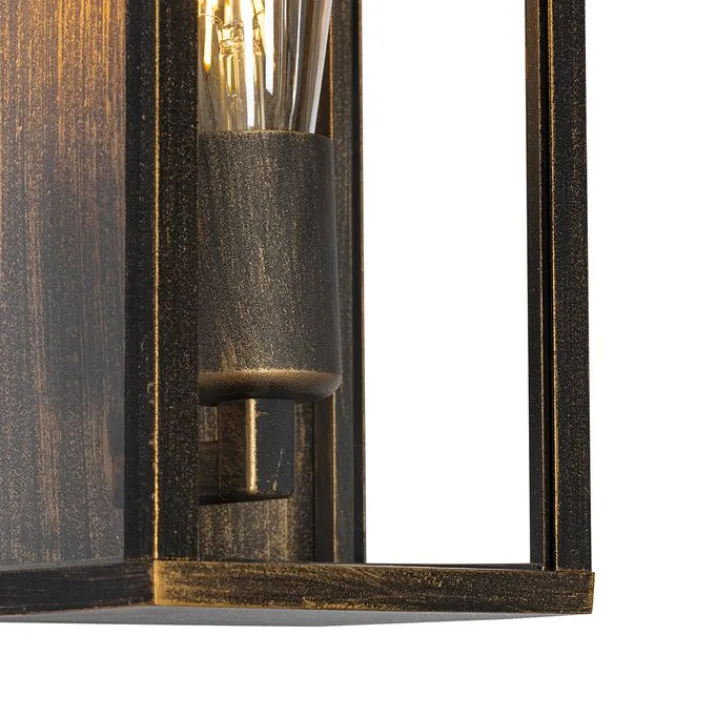 QAZQA Gartenbeleuchtung|Badezimmerlampen*Vintage Wandleuchte Antikgold 26 cm IP44 - Charlois