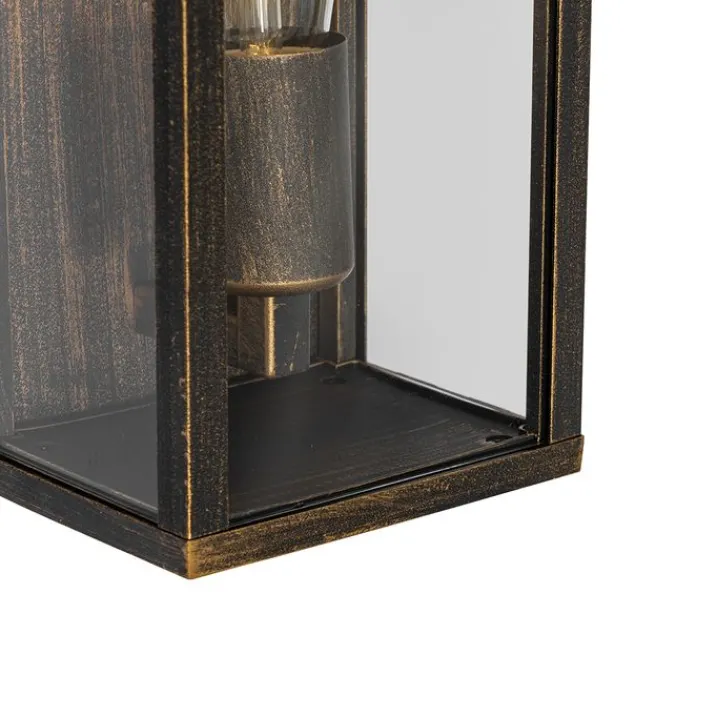 QAZQA Gartenbeleuchtung|Badezimmerlampen*Vintage Wandleuchte Antikgold 26 cm IP44 - Charlois