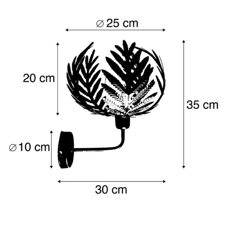 QAZQA Wandleuchten|Wohnzimmerlampen*Vintage Wandleuchte Gold - Botanica