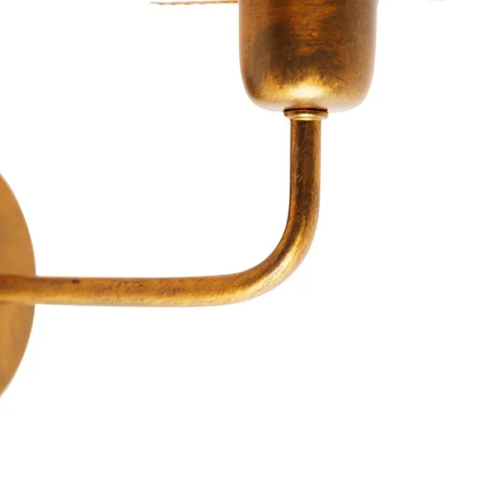 QAZQA Wandleuchten|Wohnzimmerlampen*Vintage Wandleuchte Gold - Botanica