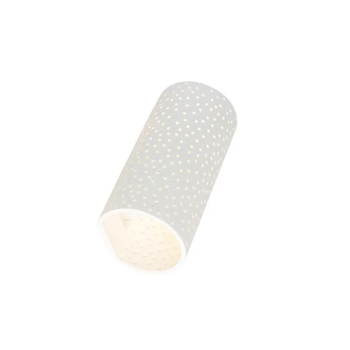 QAZQA Wandleuchten|Wohnzimmerlampen*Vintage zylinderförmige Wandleuchte weiß Gips - Mahou
