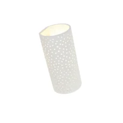 QAZQA Wandleuchten|Wohnzimmerlampen*Vintage zylinderförmige Wandleuchte weiß Gips - Mahou