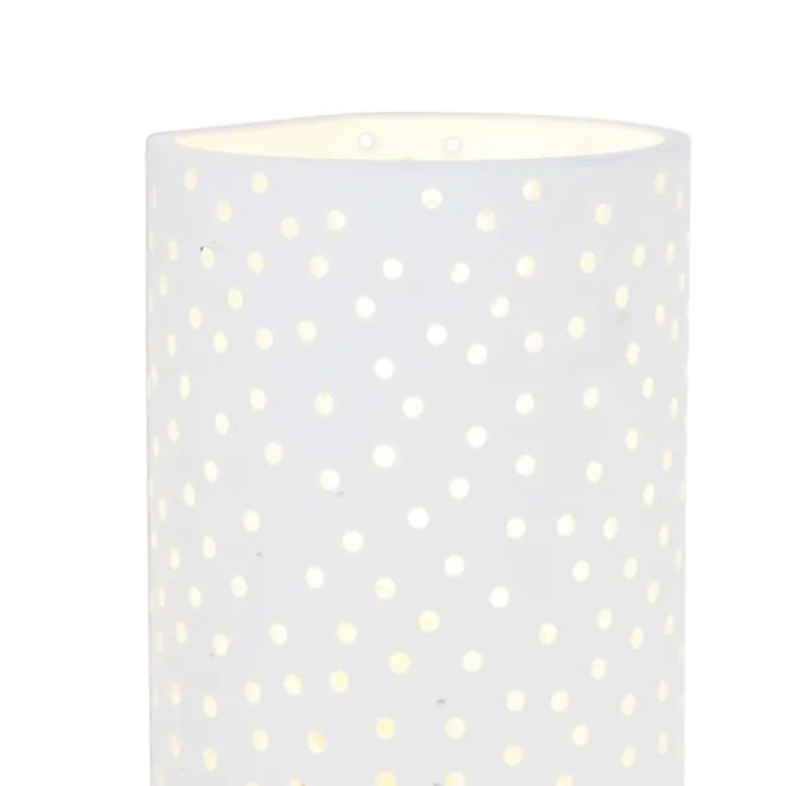 QAZQA Wandleuchten|Wohnzimmerlampen*Vintage zylinderförmige Wandleuchte weiß Gips - Mahou