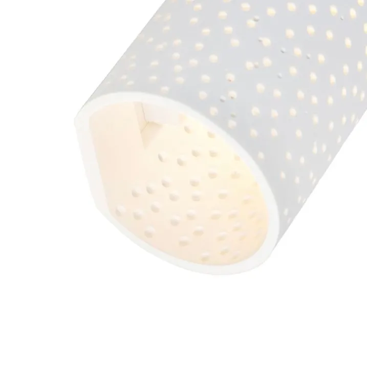 QAZQA Wandleuchten|Wohnzimmerlampen*Vintage zylinderförmige Wandleuchte weiß Gips - Mahou