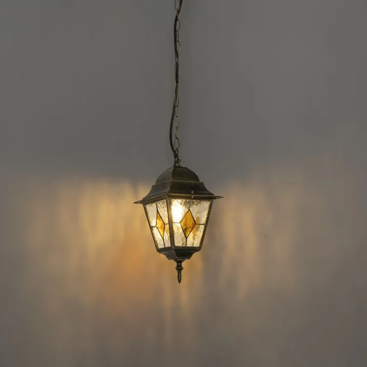 QAZQA Gartenbeleuchtung|Pendelleuchten Außen*Vintage-Hängelampe für den Außenbereich, antikgolden – Antigua