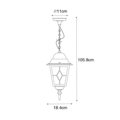 QAZQA Gartenbeleuchtung|Pendelleuchten Außen*Vintage-Hängelampe für den Außenbereich, antikgolden – Antigua
