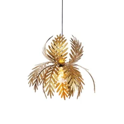 QAZQA Pendelleuchten|Wohnzimmerlampen*Vintage-Hängelampe Gold Federn - Botanica