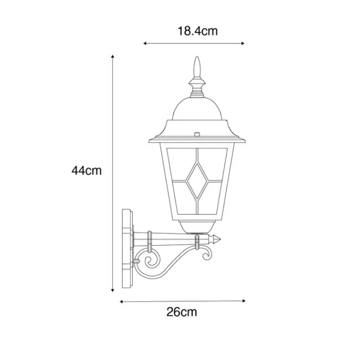 QAZQA Gartenbeleuchtung|Außenwandleuchten*Vintage-Wandlaterne für den Außenbereich, antikgolden – Antigua Up