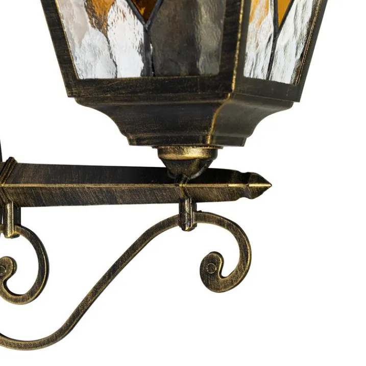 QAZQA Gartenbeleuchtung|Außenwandleuchten*Vintage-Wandlaterne für den Außenbereich, antikgolden – Antigua Up