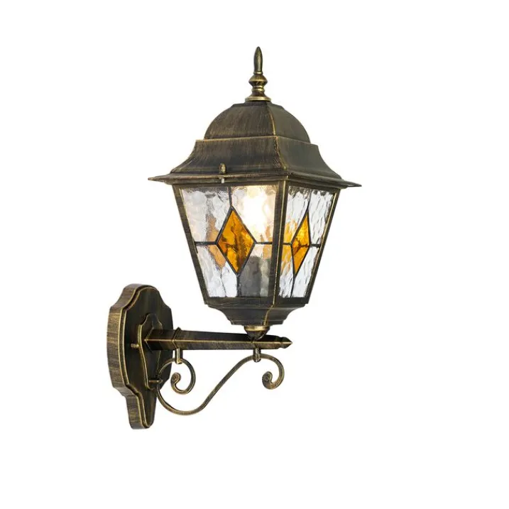 QAZQA Gartenbeleuchtung|Außenwandleuchten*Vintage-Wandlaterne für den Außenbereich, antikgolden – Antigua Up