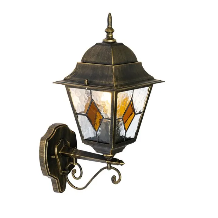 QAZQA Gartenbeleuchtung|Außenwandleuchten*Vintage-Wandlaterne für den Außenbereich, antikgolden – Antigua Up