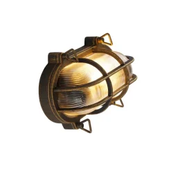 QAZQA Gartenbeleuchtung|Außenwandleuchten*Wand- und Deckenleuchte Gold / Messing oval IP44 - Noutica