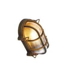 QAZQA Gartenbeleuchtung|Außenwandleuchten*Wand- und Deckenleuchte Gold / Messing oval IP44 - Noutica