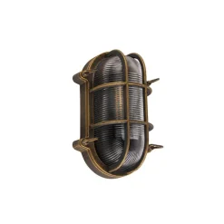 QAZQA Gartenbeleuchtung|Außenwandleuchten*Wand- und Deckenleuchte Gold / Messing oval IP44 - Noutica