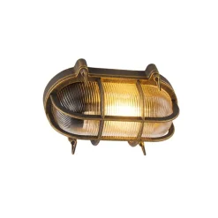 QAZQA Gartenbeleuchtung|Außenwandleuchten*Wand- und Deckenleuchte Gold / Messing oval IP44 - Noutica