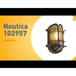 QAZQA Gartenbeleuchtung|Außenwandleuchten*Wand- und Deckenleuchte Gold / Messing oval IP44 - Noutica