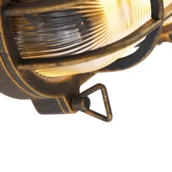 QAZQA Gartenbeleuchtung|Außenwandleuchten*Wand- und Deckenleuchte Gold / Messing oval IP44 - Noutica