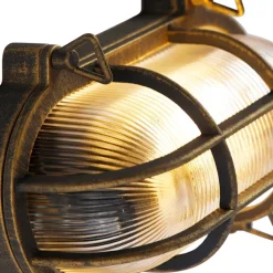 QAZQA Gartenbeleuchtung|Außenwandleuchten*Wand- und Deckenleuchte Gold / Messing oval IP44 - Noutica