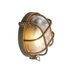 QAZQA Gartenbeleuchtung|Außenwandleuchten*Wand- und Deckenleuchte Gold / Messing rund IP44 - Noutica