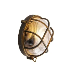 QAZQA Gartenbeleuchtung|Außenwandleuchten*Wand- und Deckenleuchte Gold / Messing rund IP44 - Noutica