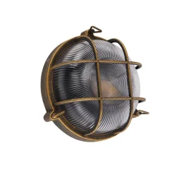 QAZQA Gartenbeleuchtung|Außenwandleuchten*Wand- und Deckenleuchte Gold / Messing rund IP44 - Noutica