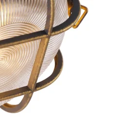 QAZQA Gartenbeleuchtung|Außenwandleuchten*Wand- und Deckenleuchte Gold / Messing rund IP44 - Noutica