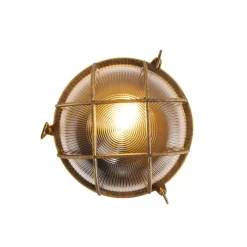 QAZQA Gartenbeleuchtung|Außenwandleuchten*Wand- und Deckenleuchte Gold / Messing rund IP44 - Noutica