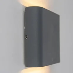 QAZQA Gartenbeleuchtung|Led-Außenleuchten*Wandleuchte Anthrazit 11,5 cm inkl. LED IP65 - Batt